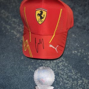 Carlos Sainz Signed Ferrari Racing Hat #55 F1 Star Spain Legend Beckett