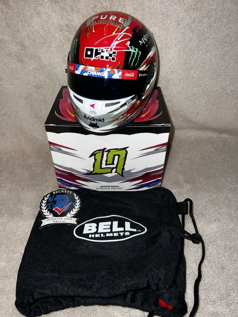 Lando Norris Signed Official 1:2 Mini Helmet 2024 Japan McLaren Star Beckett