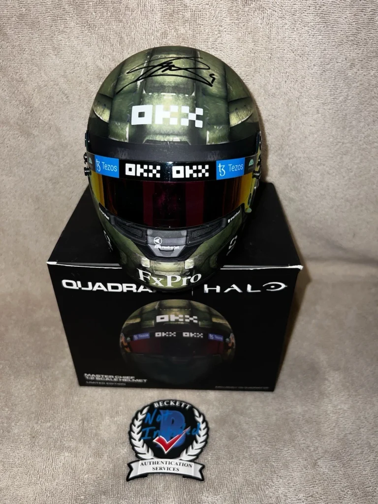 Lando Norris Signed Official 1:2 Halo Mini Helmet Master Chief McLaren Beckett