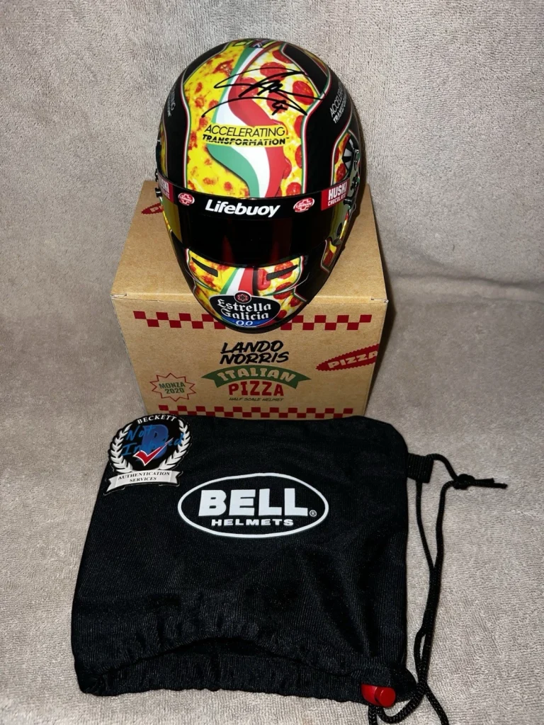 Lando Norris Signed Official 1:2 Mini Helmet 2020 Monza Pizza McLaren Beckett