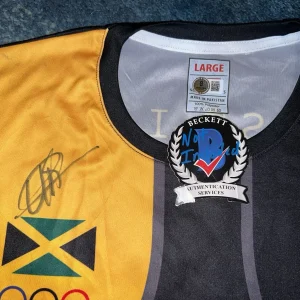 Usain Bolt Signed Puma Rio Olympics Jersey Jamaican Legend Superstar Beckett #4