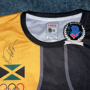 Usain Bolt Signed Puma Rio Olympics Jersey Jamaican Legend Superstar Beckett #6