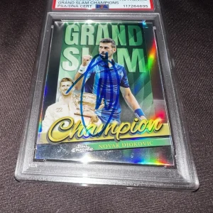 Novak Djokovic Signed 2024 Topps Chrome Tennis Trading Card Grand Slam PSA/DNA