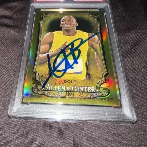 Usain Bolt Signed 2024 A&G Chrome Gold Refractor Trading Card #208 PSA/DNA