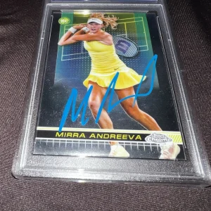 Mirra Andreeva Signed 2024 Topps Chrome Tennis Trading Card Rookie RC PSA/DNA #2