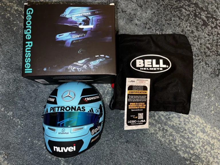 George Russell Signed Official 2025 Season Mini Helmet 1:2 Mercedes JSA Auth