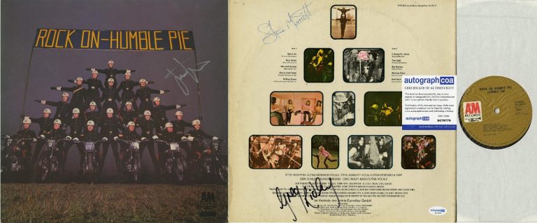Humble Pie Vinyl Record signed by Steve Marriott, Jerry, Greg, ACOA Rock On A&M