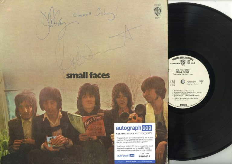 The Faces DEBUT on Warner Brothers, Promo. SIGNED Rod Stewart Ian MacLagan ACOA