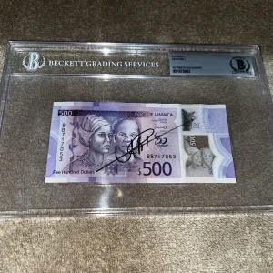 Usain Bolt Signed Official Jamaican Currency 500 Dollars Olympic Legend BAS #3