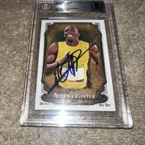 Usain Bolt Signed 2024 Allen & Ginter Trading Card #208 Legend Beckett