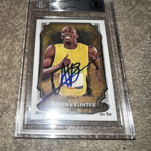 Usain Bolt Signed 2024 Allen & Ginter Trading Card #208 Legend Beckett #4