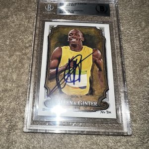 Usain Bolt Signed 2024 Allen & Ginter Trading Card #208 Legend Beckett #5