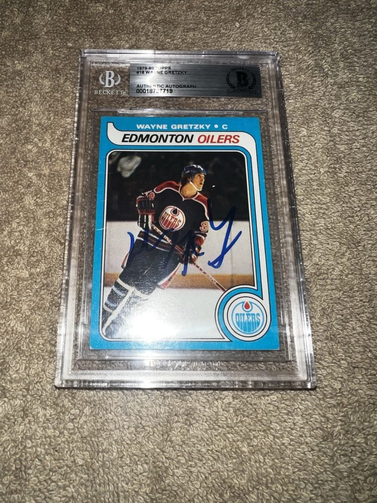Wayne Gretzky Signed 1979-80 Topps Rookie Card Edmonton Oilers Legend Beckett