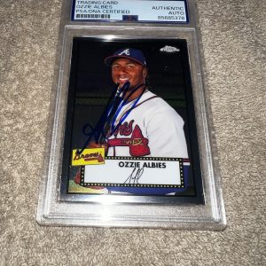 Ozzie Albies Signed 2021 Topps Chrome Trading Card Atlanta Braves PSA/DNA