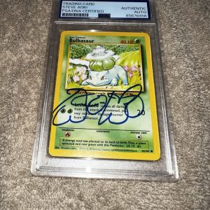 Steve Aoki Signed Official Pokemon Trading Card 44 Bulbasaur PSA/DNA
