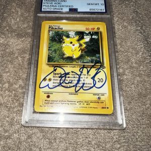 Steve Aoki Signed Official Pokemon Trading Card Jungle Pikachu PSA/DNA Auto 10