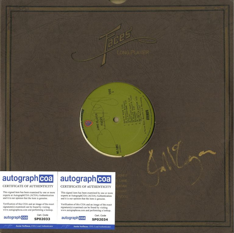 The Faces Long Player SIGNED Rod Stewart Ian MacLagan ACOA
