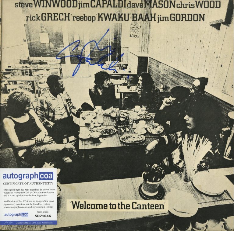 Jim Capaldi Traffic Welcome to the Canteen Vinyl Record, SIGNED ACOA