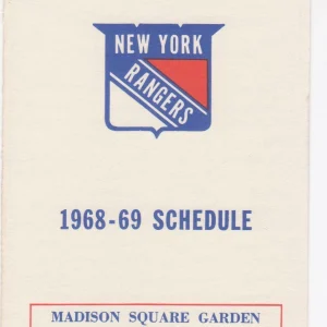 New York Rangers Vintage Pocket Schedule 1968-69 MINT Condition RARE