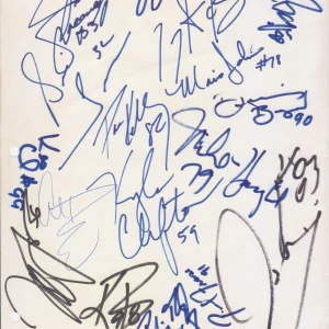 NY Jets Team SIGNED Dennis Byrd Al Toon Lageman Nagle Blair Thomas Mitchell 90's