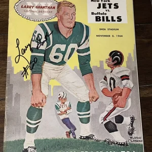 Larry Grantham SIGNED NY Jets 11/8 1964 Bills Program Super Bowl Champion K9 COA