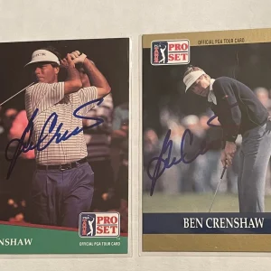 Ben Crenshaw 2x SIGNED PGA Golf Legend SIGNED Autographed card 1990 - 91 Pro Set