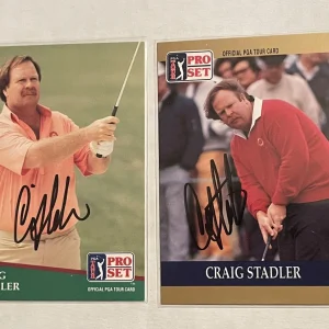 Craig Stadler 2x SIGNED PGA Golf Legend SIGNED Autographed card 1990 -91 Pro Set