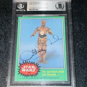 Anthony Daniels Star Wars Green A New Hope SIGNED Topps Card Beckett BAS