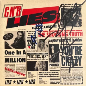GNR Guns N Roses SIGNED Autographed Lies CD Cover Slash Duff Steven with COA