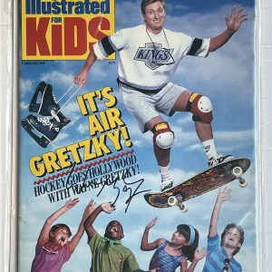 Wayne Gretzky SIGNED Sports Illustrated SI For Kids w Michael Jordan RC Card COA