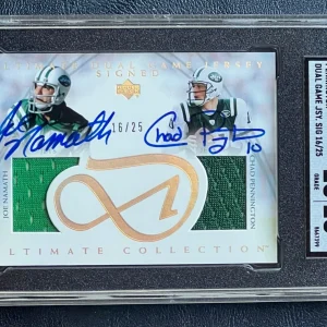 2003 UD Ultimate Dual Game Jersey SIGNED Joe Name Chad Pennington 16/25 SGC 10 !