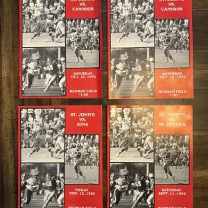 4x St. John’s University Redmen Football 1993 Game Programs Iona Canisius Peters