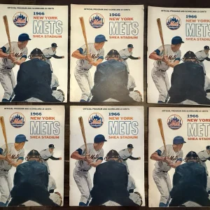 Lot of 6 New York Mets Official Original Program Scorecard 1966 Shea Stadium
