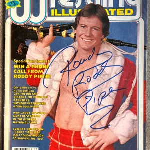 Rowdy Roddy Piper SIGNED Auto WWF Superstar Pro Wrestling Illustrated 83 Beckett