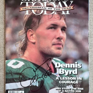 Dennis Byrd SIGNED NY Jets Oklahoma Today Man of Year Magazine 1994 w Beckett