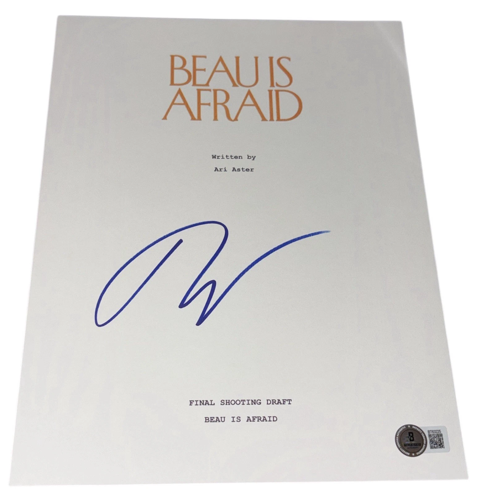 Ari Aster Signed Autograph Beau is Afraid Full Script Screenplay ...