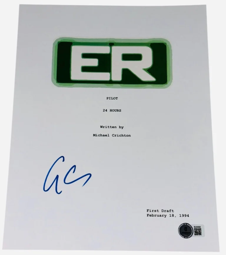 George Clooney Signed Autograph ER PILOT Full TV Script Screenplay Beckett BAS
