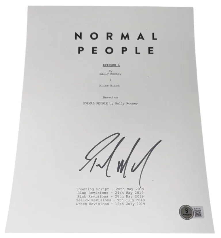 Paul Mescal Signed Autograph Normal People Full TV Script Screenplay Beckett BAS