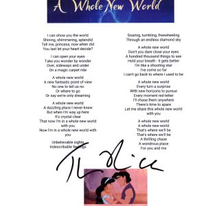 Tim Rice Signed A Whole New World Lyric Sheet Aladdin Autograph Beckett