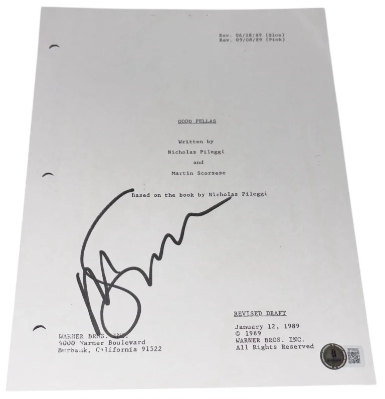 Martin Scorsese Signed Autograph Goodfellas Movie Script Screenplay Beckett BAS