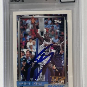 Shaquille O'Neal Signed 1992 Topps #362 Rookie Card BAS Slabbed Auto Grade 10