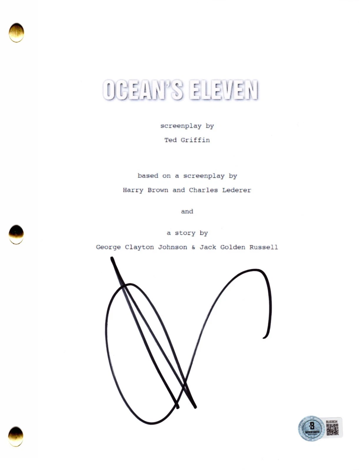Andy Garcia Signed Ocean's Eleven Full Script Authentic Autograph ...