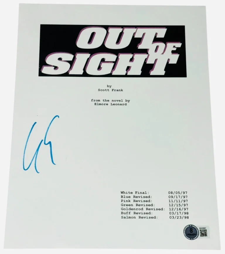 George Clooney Signed Autograph Out of Sight Movie Script Screenplay Beckett BAS