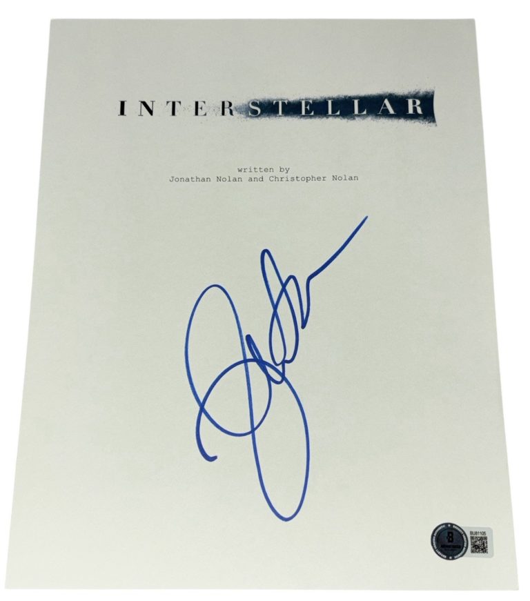 Jessica Chastain Signed Autograph Interstellar Full Script Screenplay Beckett