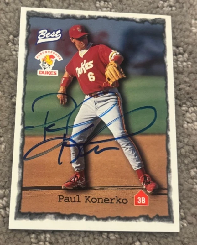 PAUL KONERKO SIGEND AUTOGRAPHED CARD BEST MINORS LEAGUE ROOKIE 1997  #6