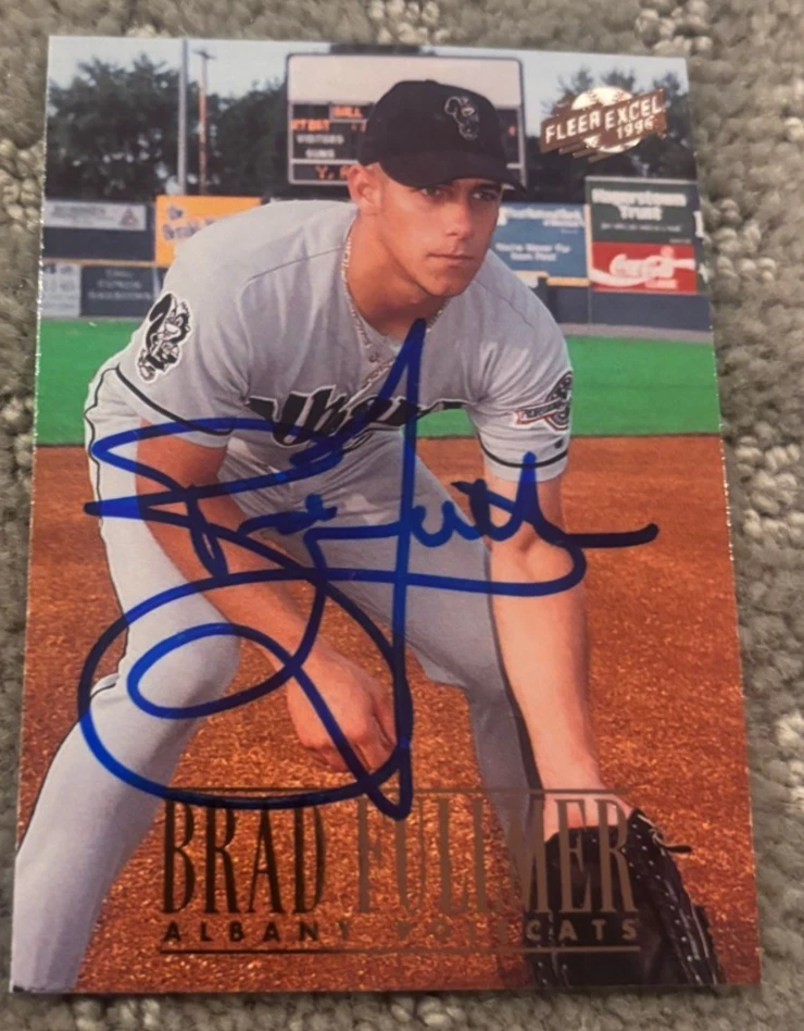 1996 Fleer Excel #186 Brad Fullmer Signed Autographed Card Montreal Expos