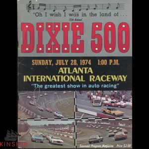 Richard Petty signed 1974 Dixie 500 Program JSA COA NASCAR Auto Winner E307