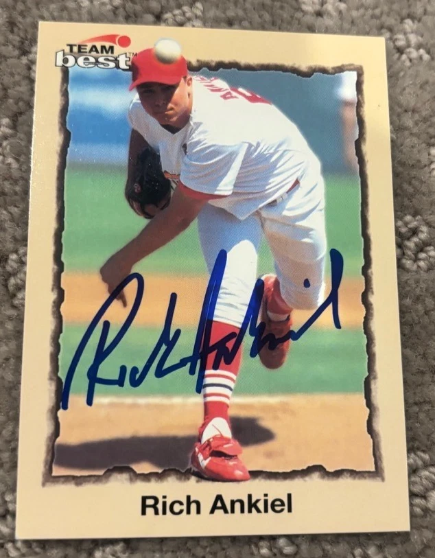 B52 1998 team best #52 Rich Ankiel signed autographed card St. Louis Cardinals