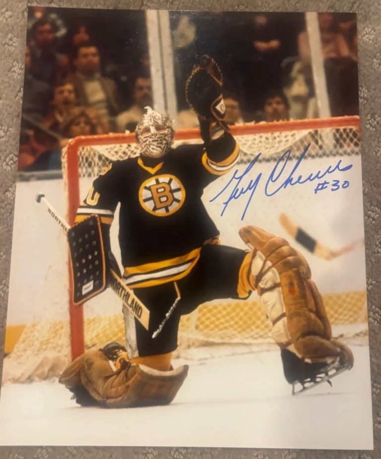BOSTON BRUINS GERRY CHEEVERS SIGNED AUTOGRAPHED RARE FULL NAME VINTAGE AUTOGRAPH
