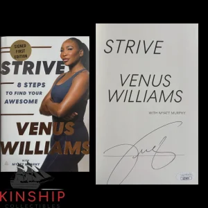 Venus Williams signed Strive Hard Cover Book JSA COA Tennis Star Auto E364